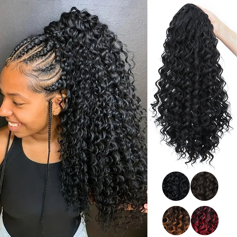 Drawstring Afro Curly Puff Ponytail - Synthetische 18 Zoll lange verworrene lockige