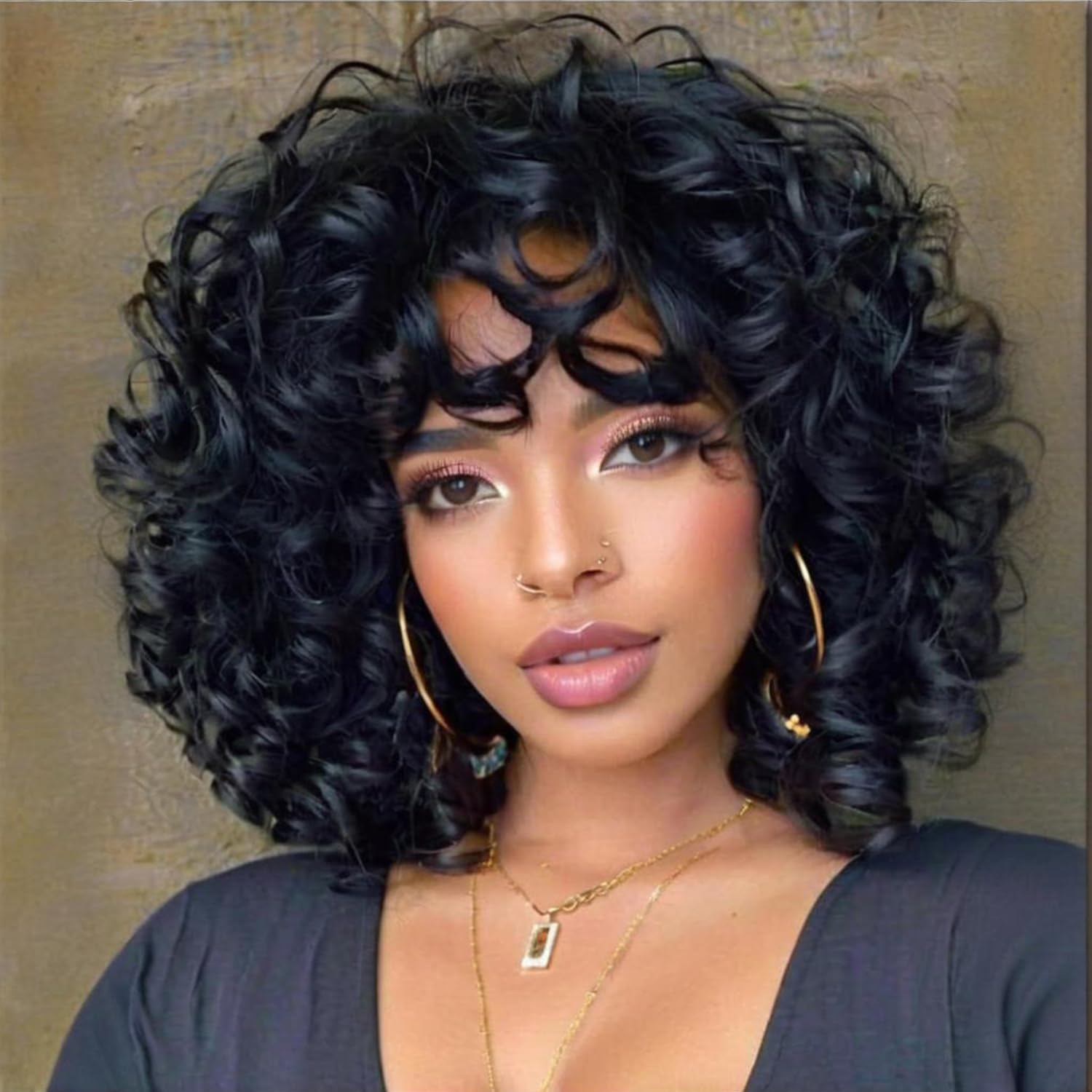 Short Pixie Cut Wig Human Hair Cheap - Bouncy Curly Bob Echthaarperücken Brasilianisches Haar