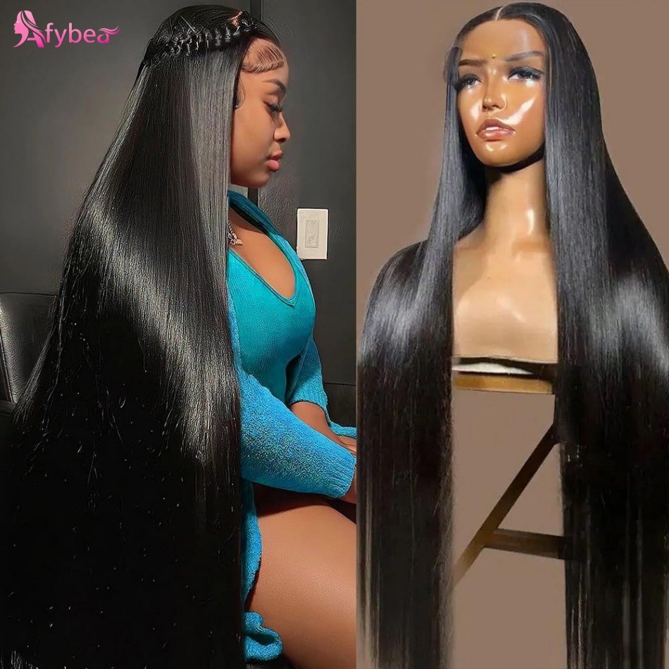 Lace Front Wigs - 40 Zoll lange, glatte Echthaarperücken, 220er