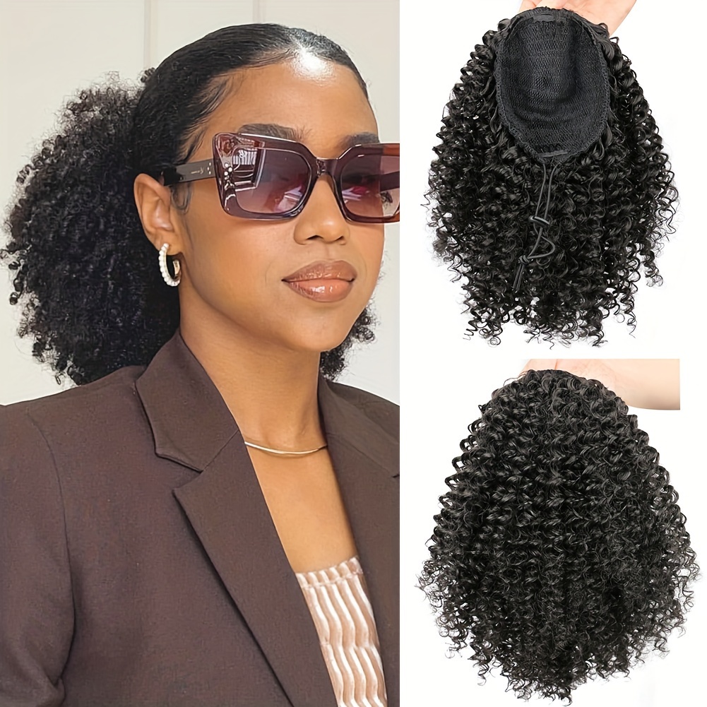 Drawstring Afro Curly Puff Ponytail - Afro Kinky Curly Puff Pferdeschwanz-Haarverlängerungen, Kunsthaar,