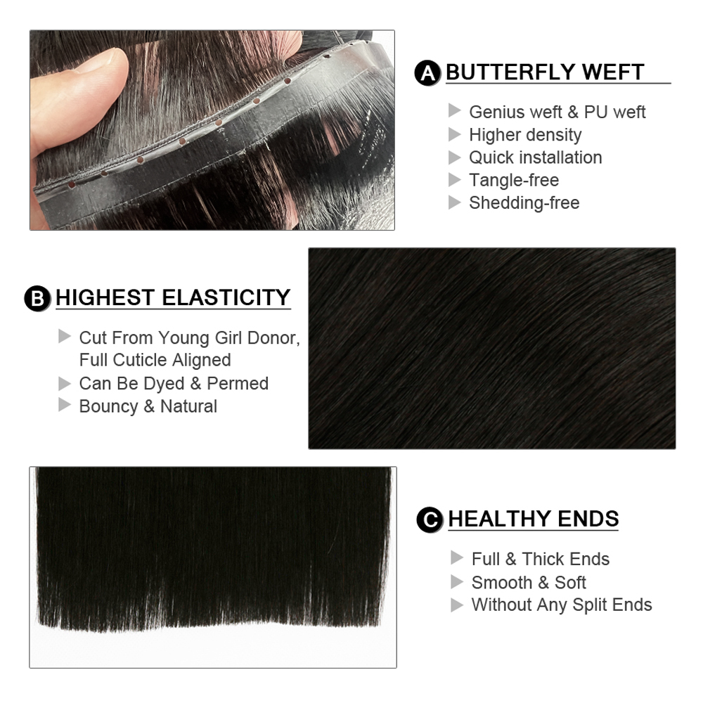 Luxuriöse Butterfly Weft 100g  – Invisible Tape In Extensions Real Hair Bewertung und Preis