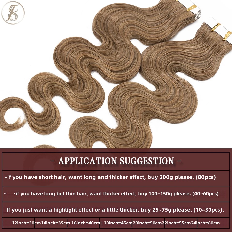 TESS 20 Stück gewelltes Klebeb – Invisible Tape In Extensions Real Hair Bewertung und Preis
