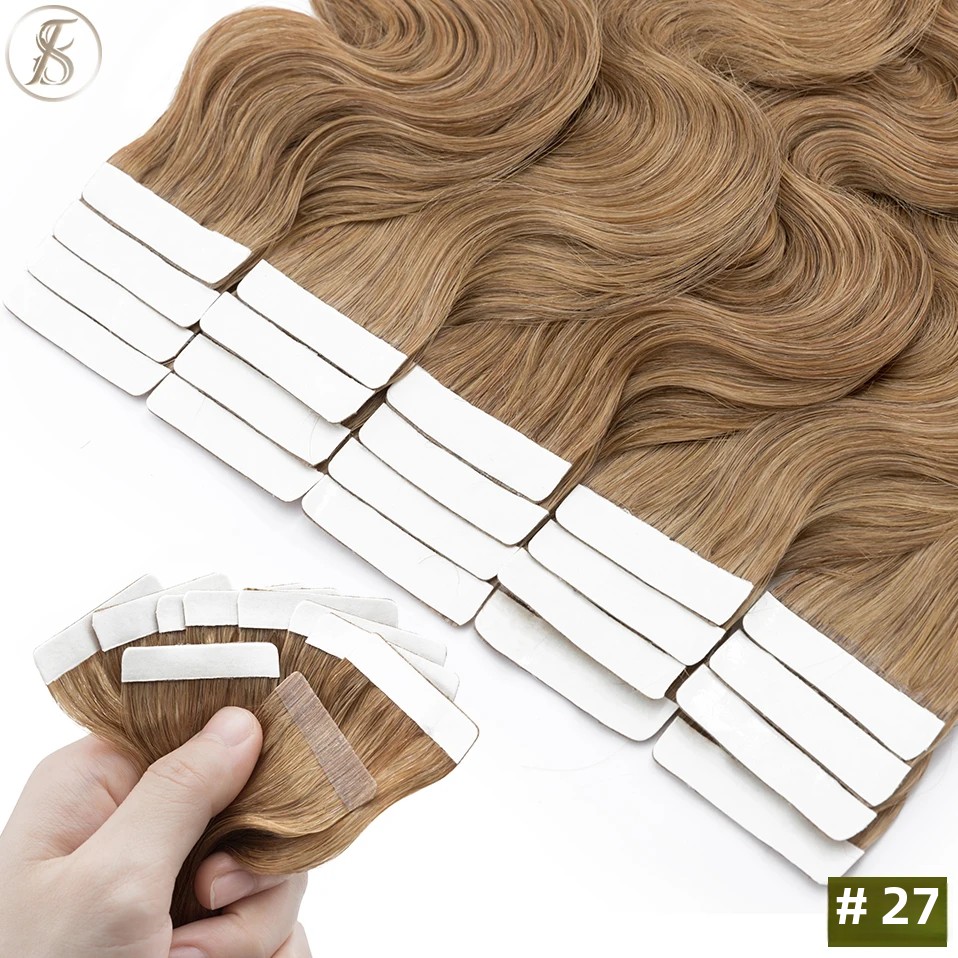 TESS 20 Stück gewelltes Klebeb – Invisible Tape In Extensions Real Hair Bewertung und Preis