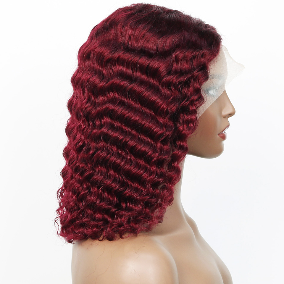 99j Burgunderrote, tiefe Bob-P – Pre Parted 13X4 Lace Front Bob Wig Bewertung und Preis