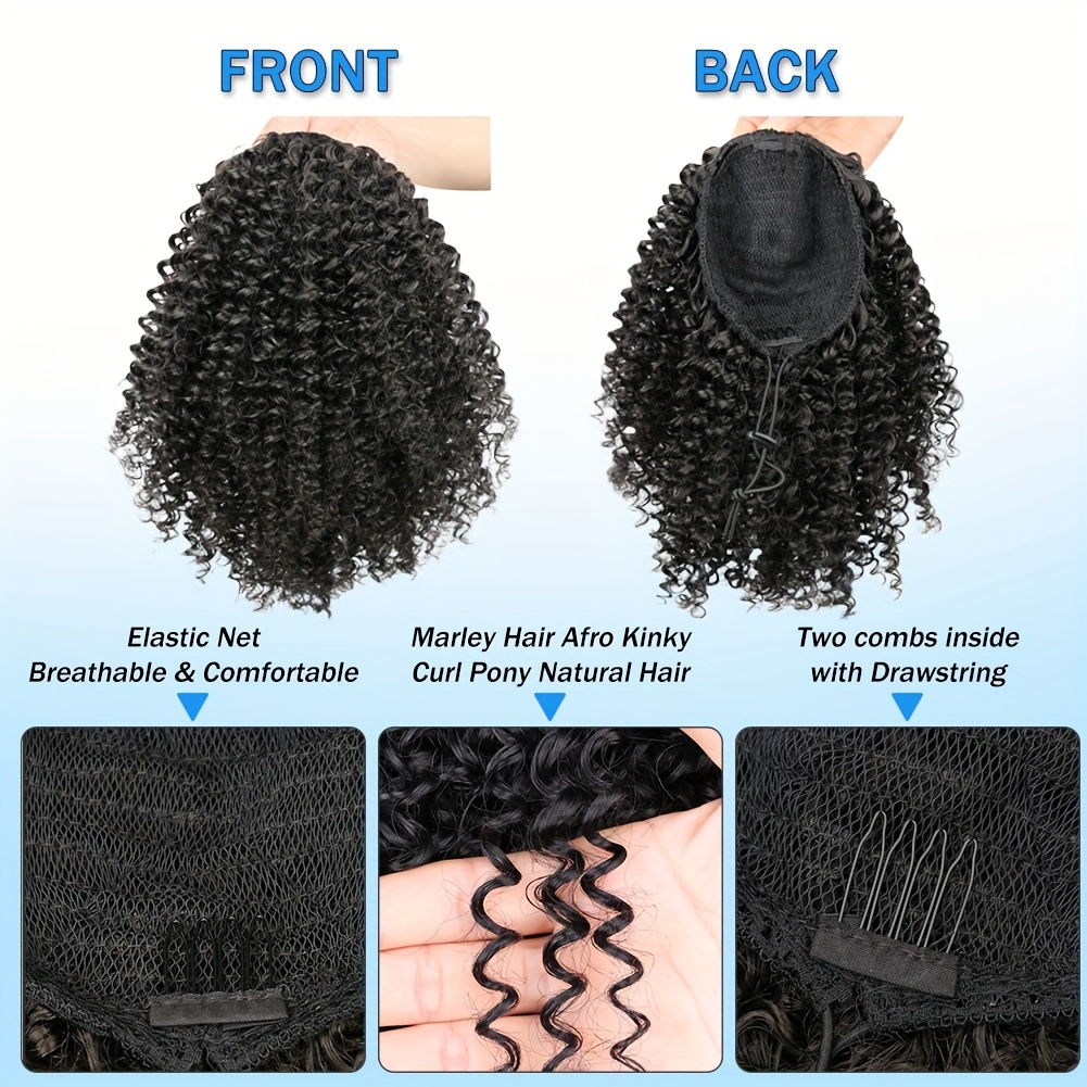 Afro Kinky Curly Puff Pferdesc – Drawstring Afro Curly Puff Ponytail Bewertung und Preis