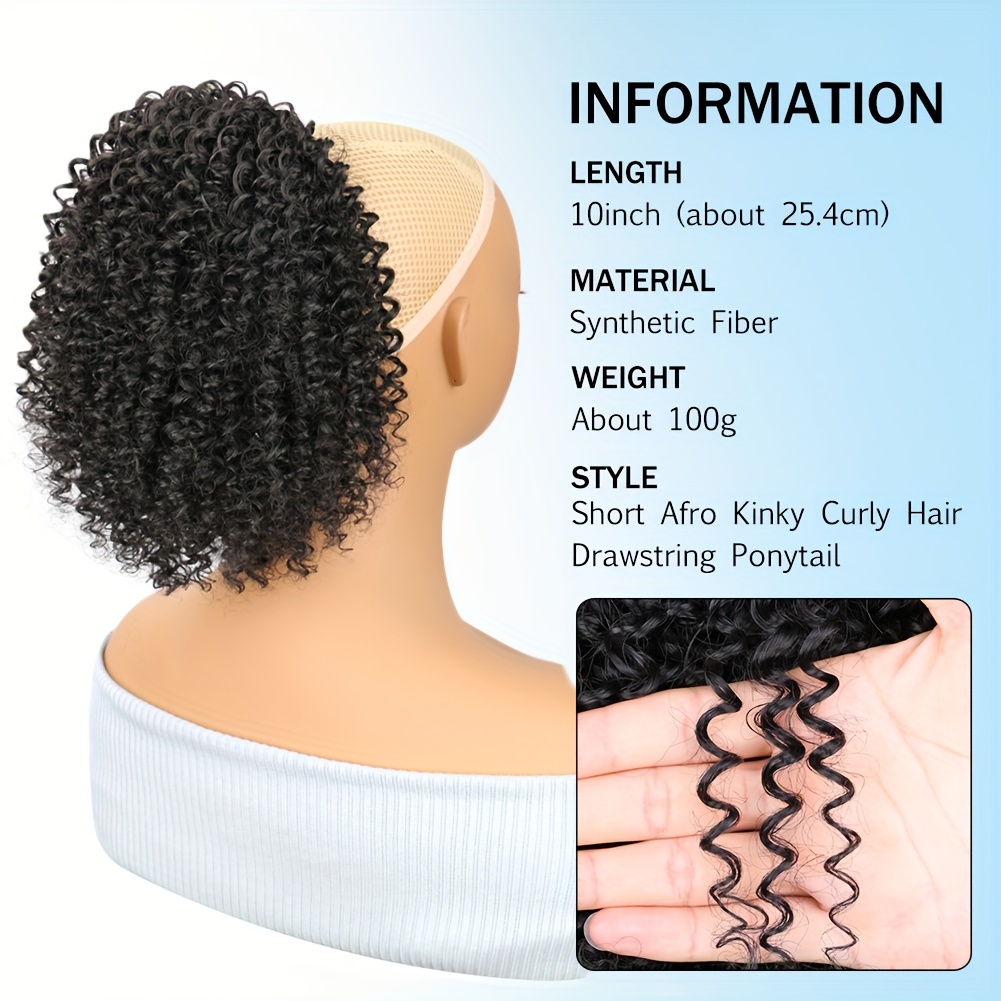 Afro Kinky Curly Puff Pferdesc – Drawstring Afro Curly Puff Ponytail Bewertung und Preis